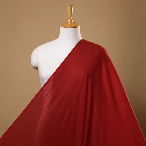  Red Prewashed Mul Cotton Plain Fabric