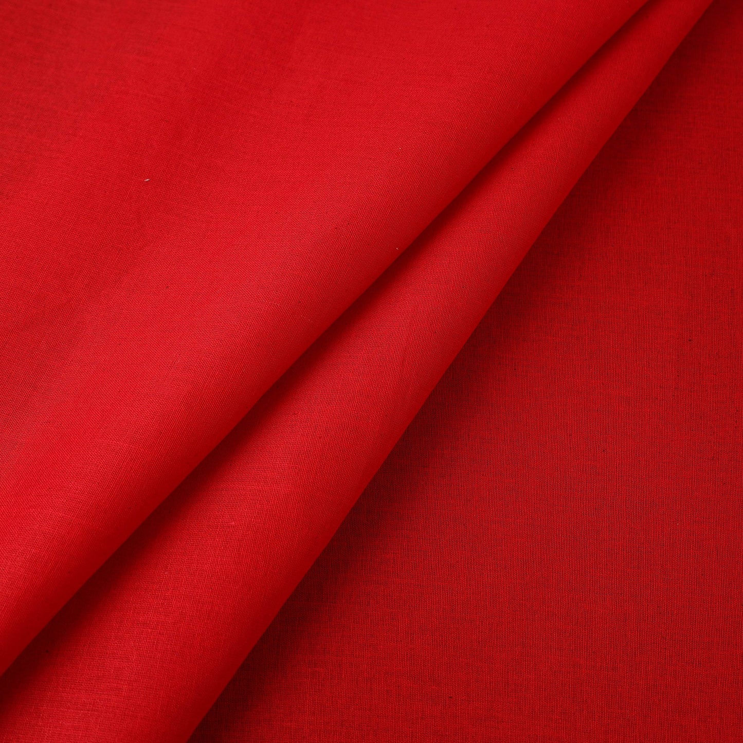 Buy Red Prewashed Plain Cotton Fabric