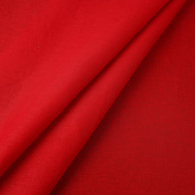 Buy Red Prewashed Plain Cotton Fabric