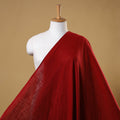 Red Prewashed Slub Cotton Plain Fabric