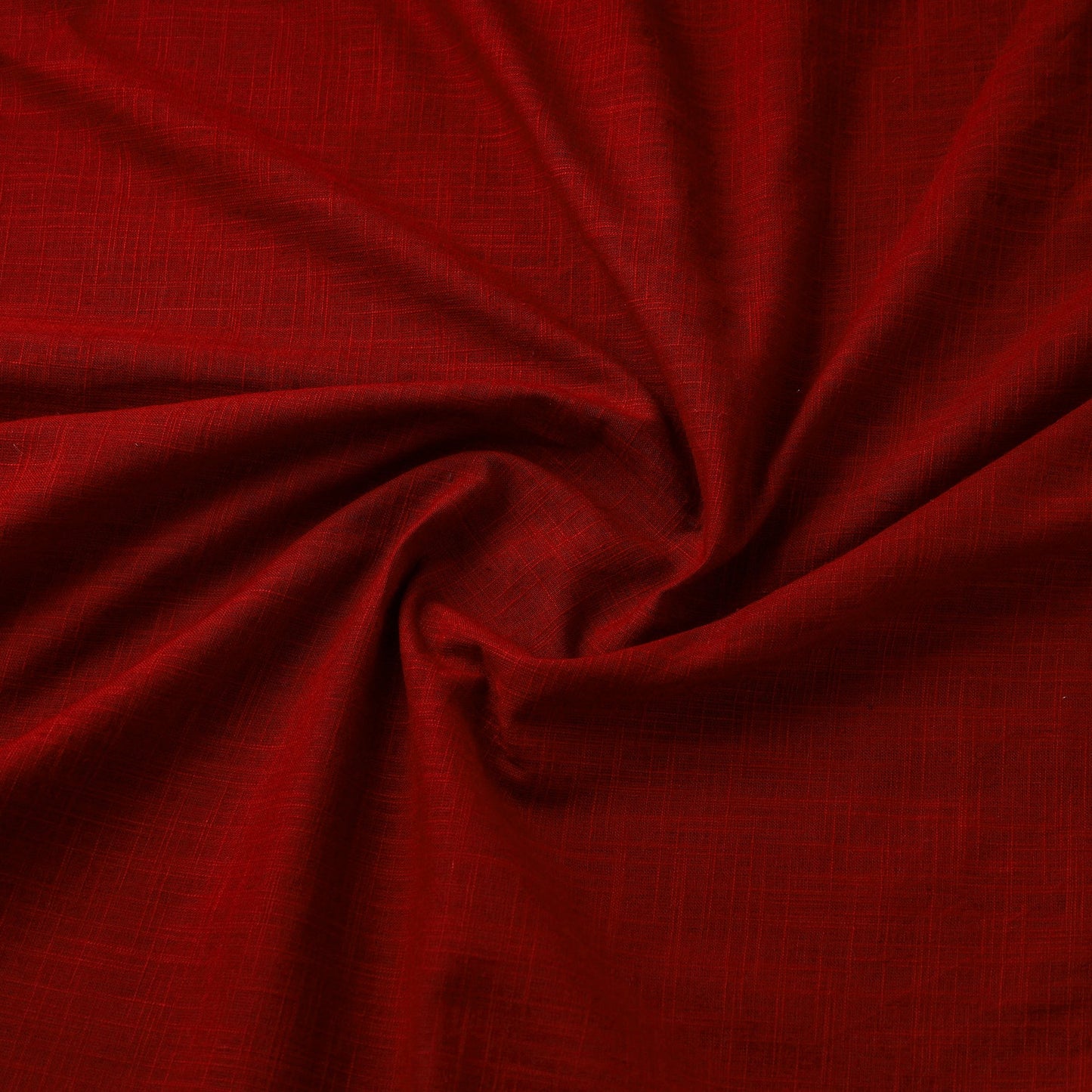 Red Prewashed Slub Cotton Plain Fabric