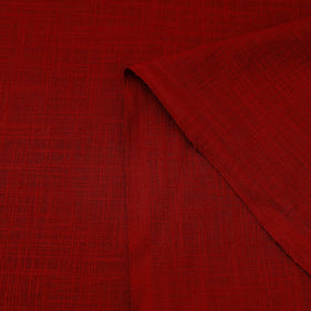 Red Prewashed Slub Cotton Plain Fabric