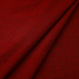 Red Prewashed Slub Cotton Plain Fabric