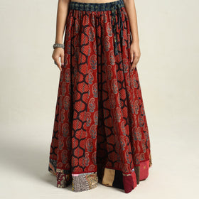 Red - printed 24 kali patchwork cotton long skirt 02