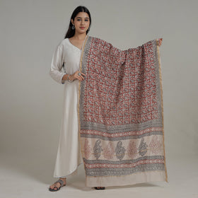  Block Printed Chanderi Silk Bagh Dupatta
