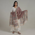  Block Printed Chanderi Silk Bagh Dupatta