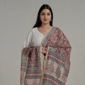  Block Printed Chanderi Silk Bagh Dupatta