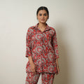 Buy Red Block Print Cotton Bagru Co-Ord Set 