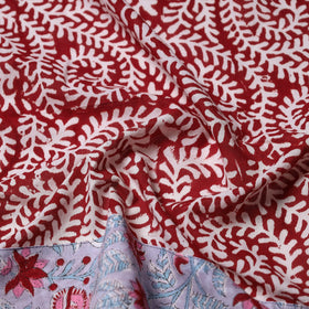 Red - printed cotton blouse piece 45 - handcrafted