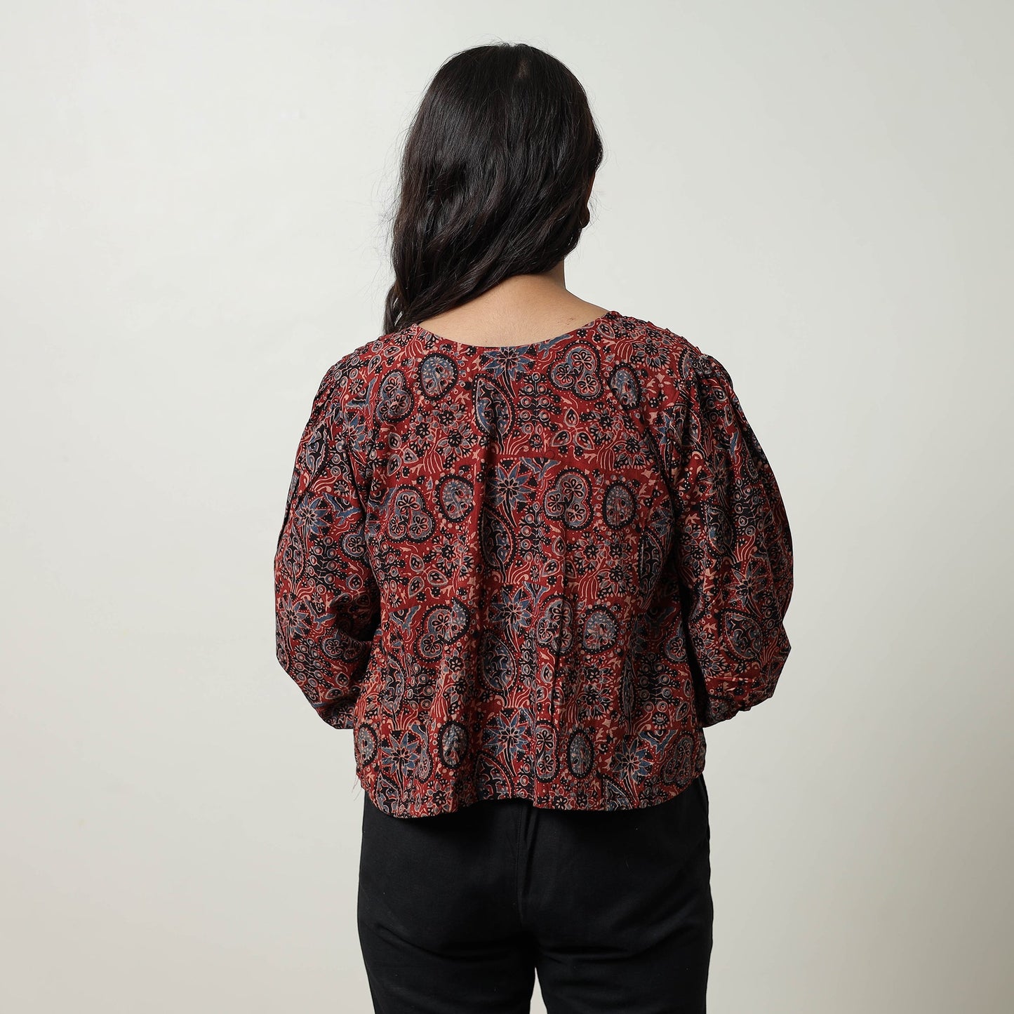 Ajrakh Cotton Crop Top | Handcrafted Elegance