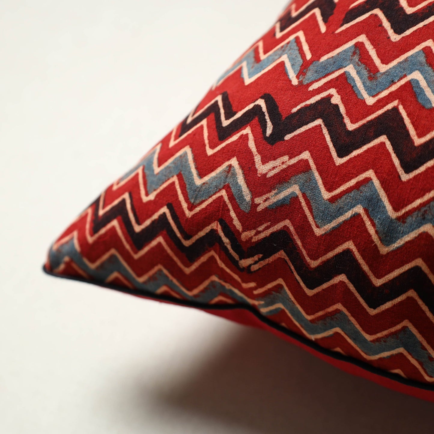 Authentic Red Ajrakh Cushion Cover at iTokri.Com