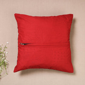 Red - Ajrakh Printed Cotton Cushion Cover (16 x 16 in)