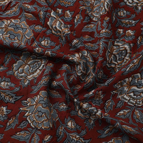 Red Block Printed Cotton Jahota Fabric