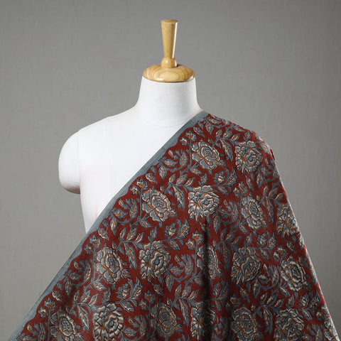 Red Block Printed Cotton Jahota Fabric