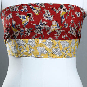 Buy Red Printed Cotton Kalamkari Blouse Piece 