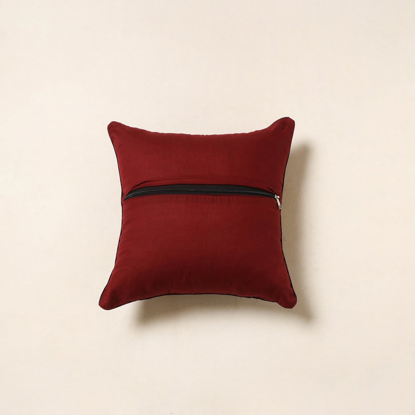 Red - kalamkari printed cotton cushion cover 132