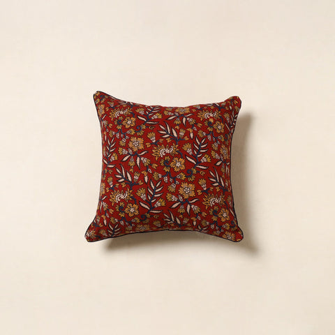 Red - kalamkari printed cotton cushion cover 132
