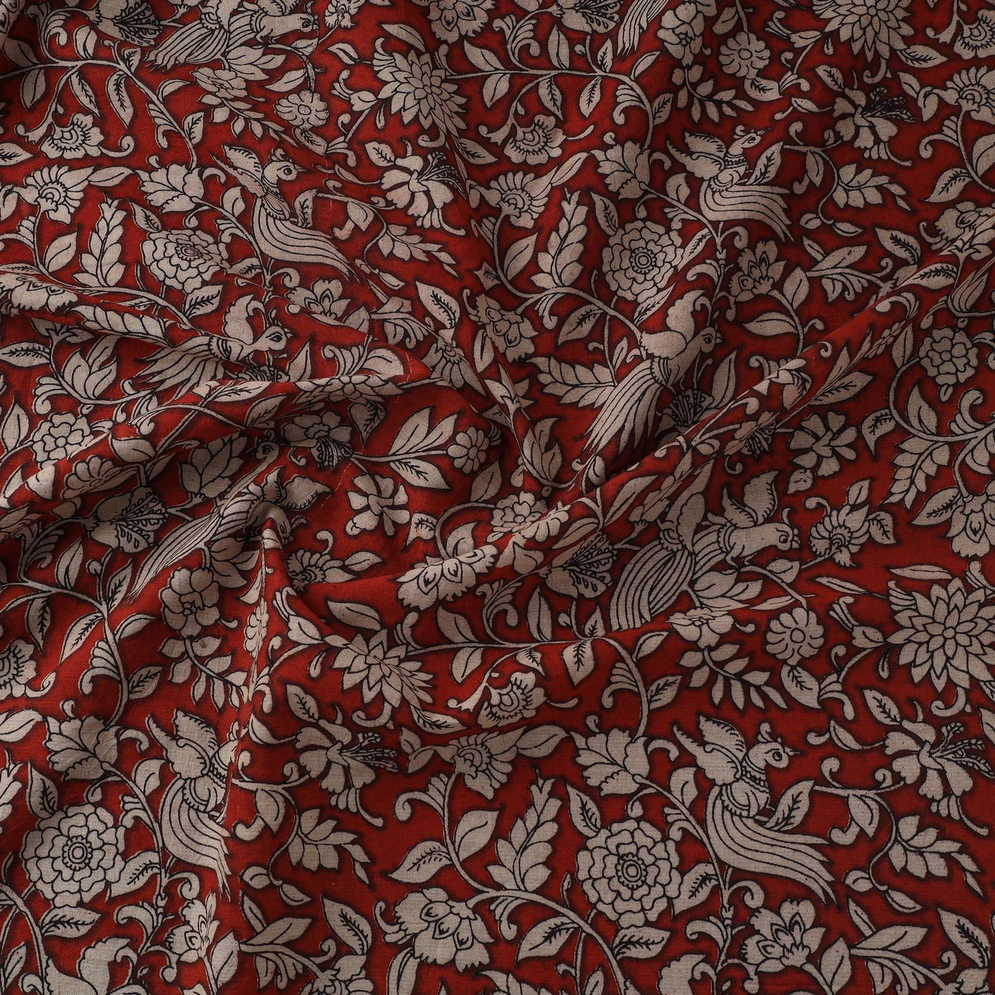 Printed cotton kalamkari fabric 01 - handcrafted