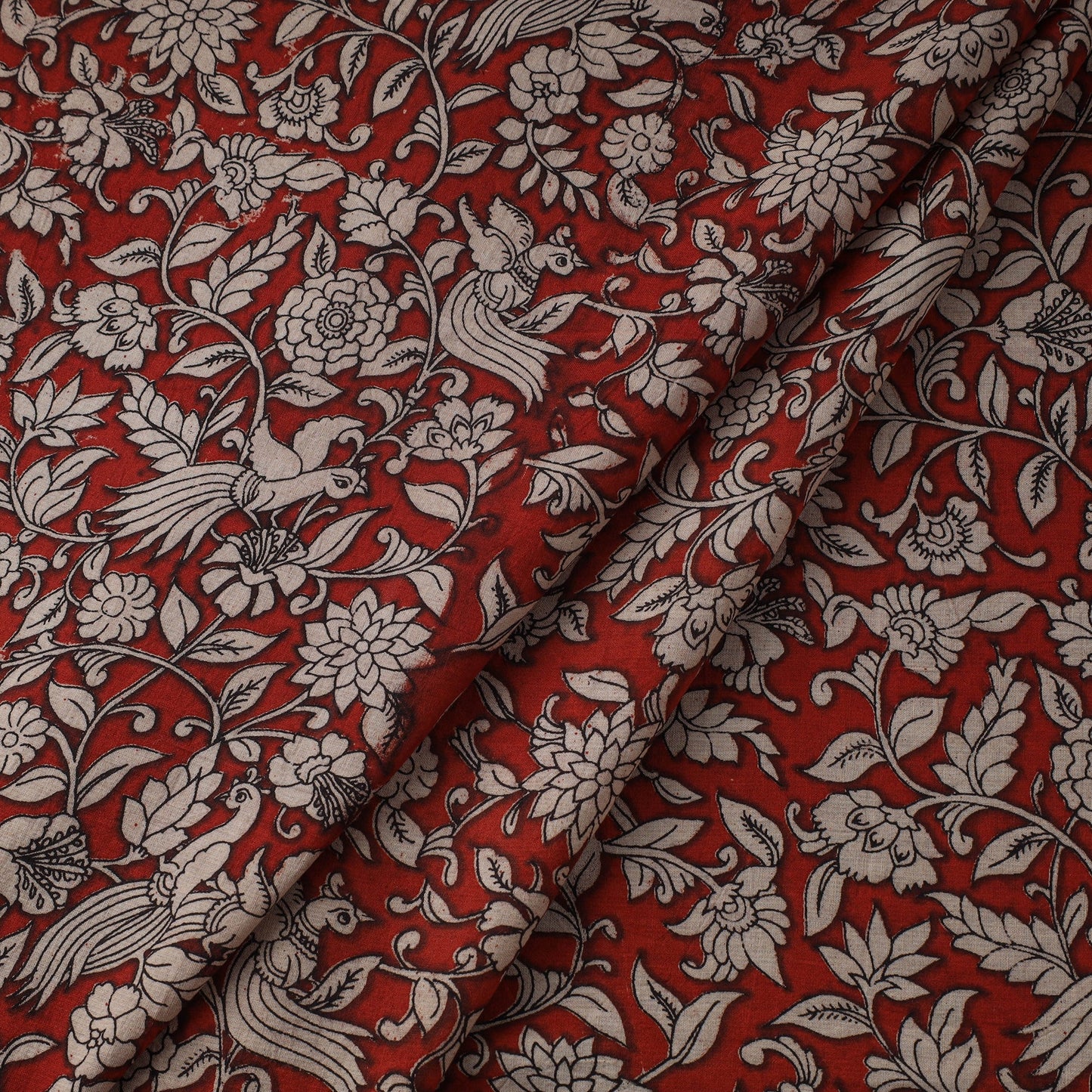 Printed cotton kalamkari fabric 01 - handcrafted