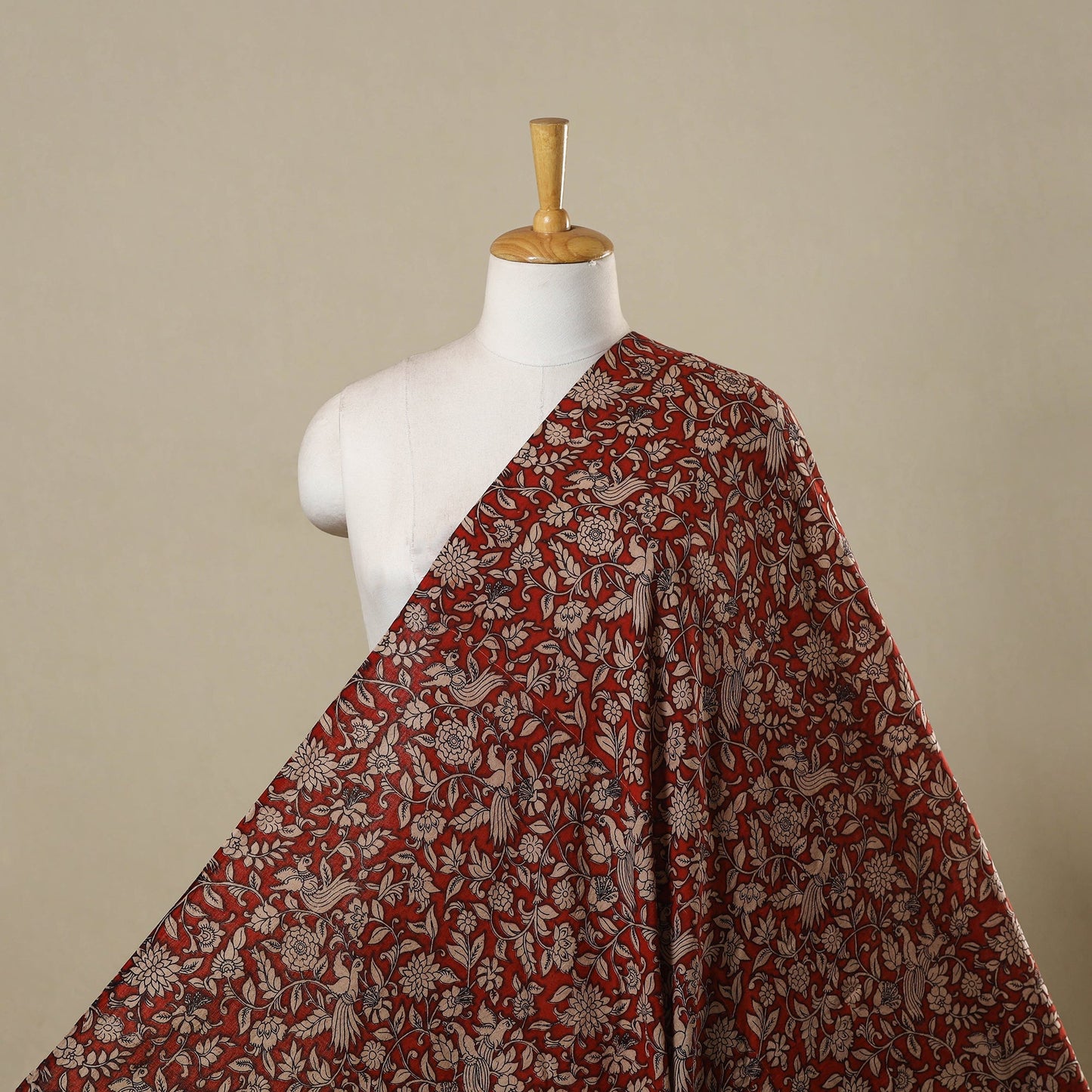 Printed cotton kalamkari fabric 01 - handcrafted