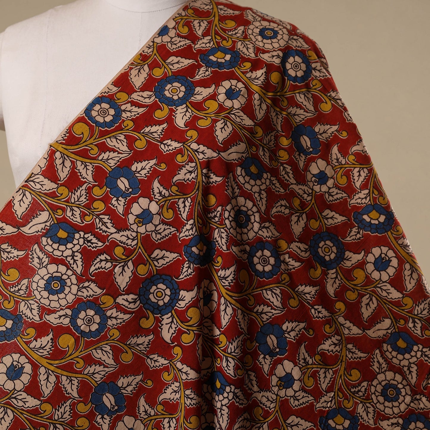 Printed cotton kalamkari fabric 03 - handcrafted