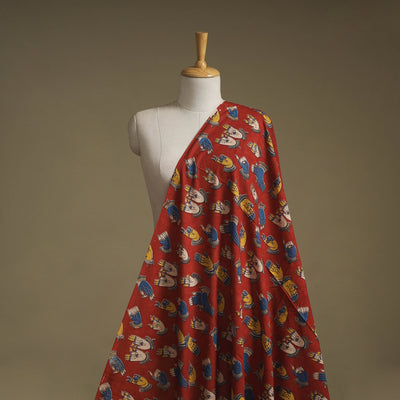 Printed cotton kalamkari fabric 05 - handcrafted