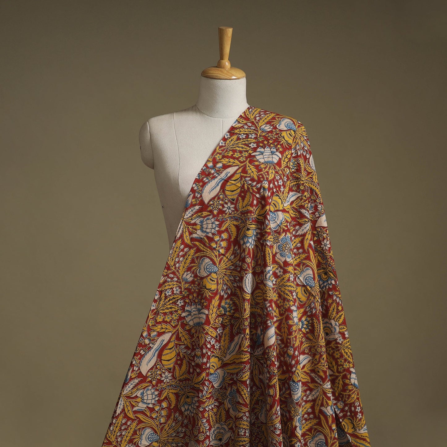 Printed cotton kalamkari fabric 07 - handcrafted