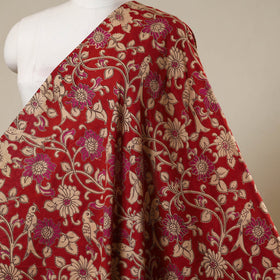 Red - printed cotton kalamkari fabric 08 - handcrafted