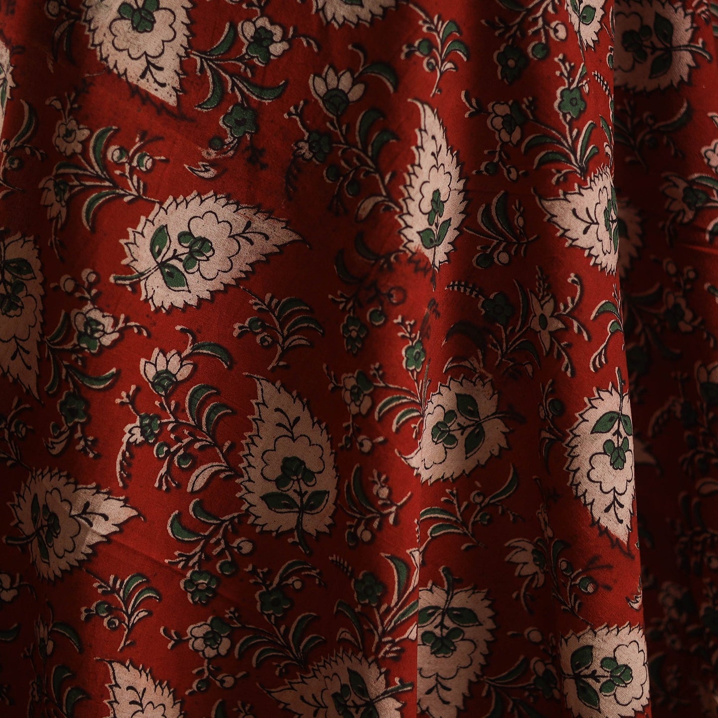Printed cotton kalamkari fabric 14 - handcrafted