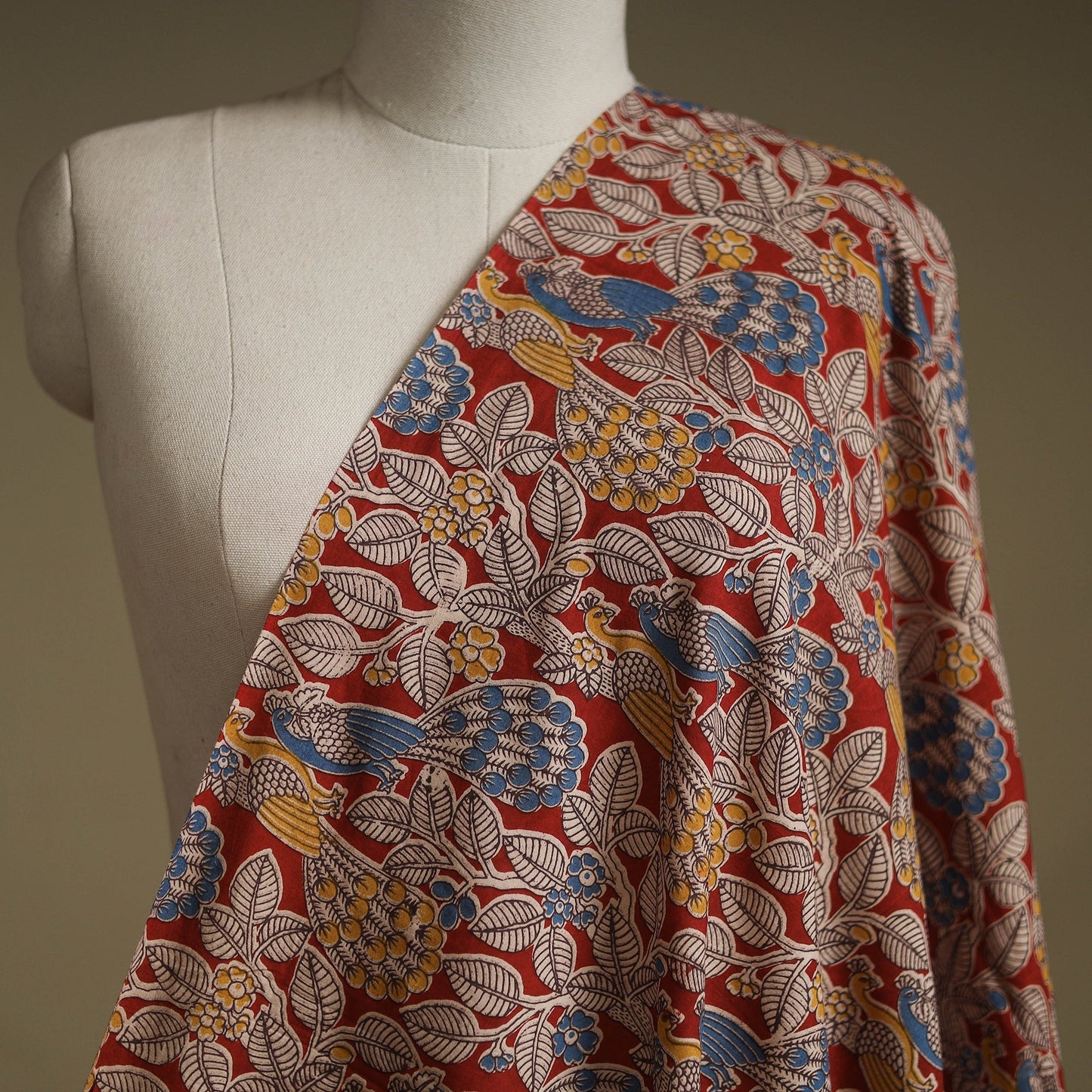 Printed cotton kalamkari fabric 18 - handcrafted
