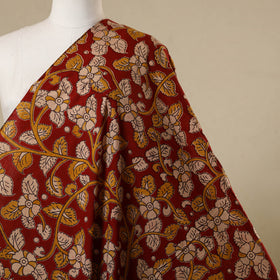 Red - printed cotton kalamkari fabric 26 - handcrafted