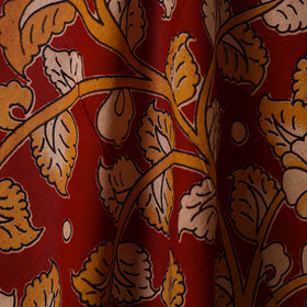 Red - printed cotton kalamkari fabric 26 - handcrafted