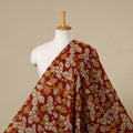 Red - printed cotton kalamkari fabric 26 - handcrafted