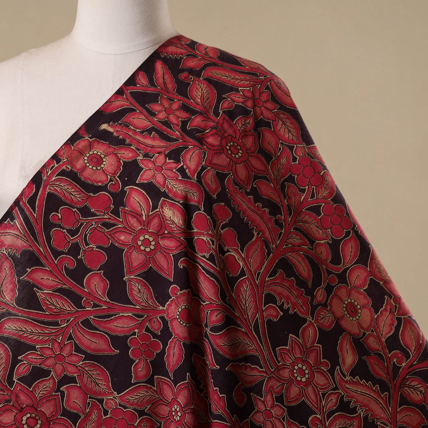 Printed cotton kalamkari fabric 31 - handcrafted