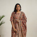 Red - printed cotton kalamkari kurta set 22 - handcrafted