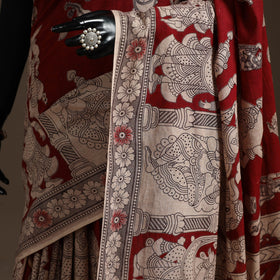 Printed cotton kalamkari saree 06 - handcrafted