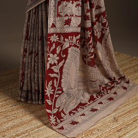 Printed cotton kalamkari saree 06 - handcrafted