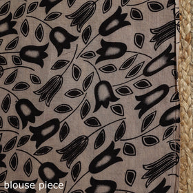 Printed cotton kalamkari saree 10 - handcrafted