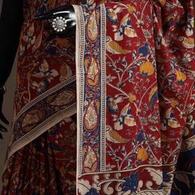 Printed cotton kalamkari saree 16 - handcrafted