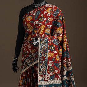 Printed cotton kalamkari saree 24 - handcrafted