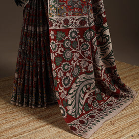 Printed cotton kalamkari saree 27 - handcrafted