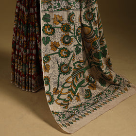Printed cotton kalamkari saree 27 - handcrafted