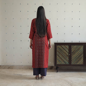  Block Printed Cotton Ajrakh Kurta Set Online 