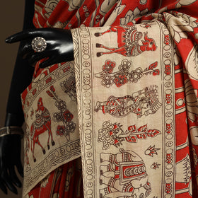 Red - printed cotton nellore kalamkari saree 03