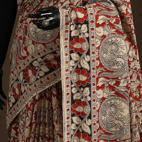 Red - printed cotton nellore kalamkari saree 19