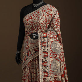 Red - printed cotton nellore kalamkari saree 19