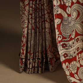 Red - printed cotton nellore kalamkari saree 19