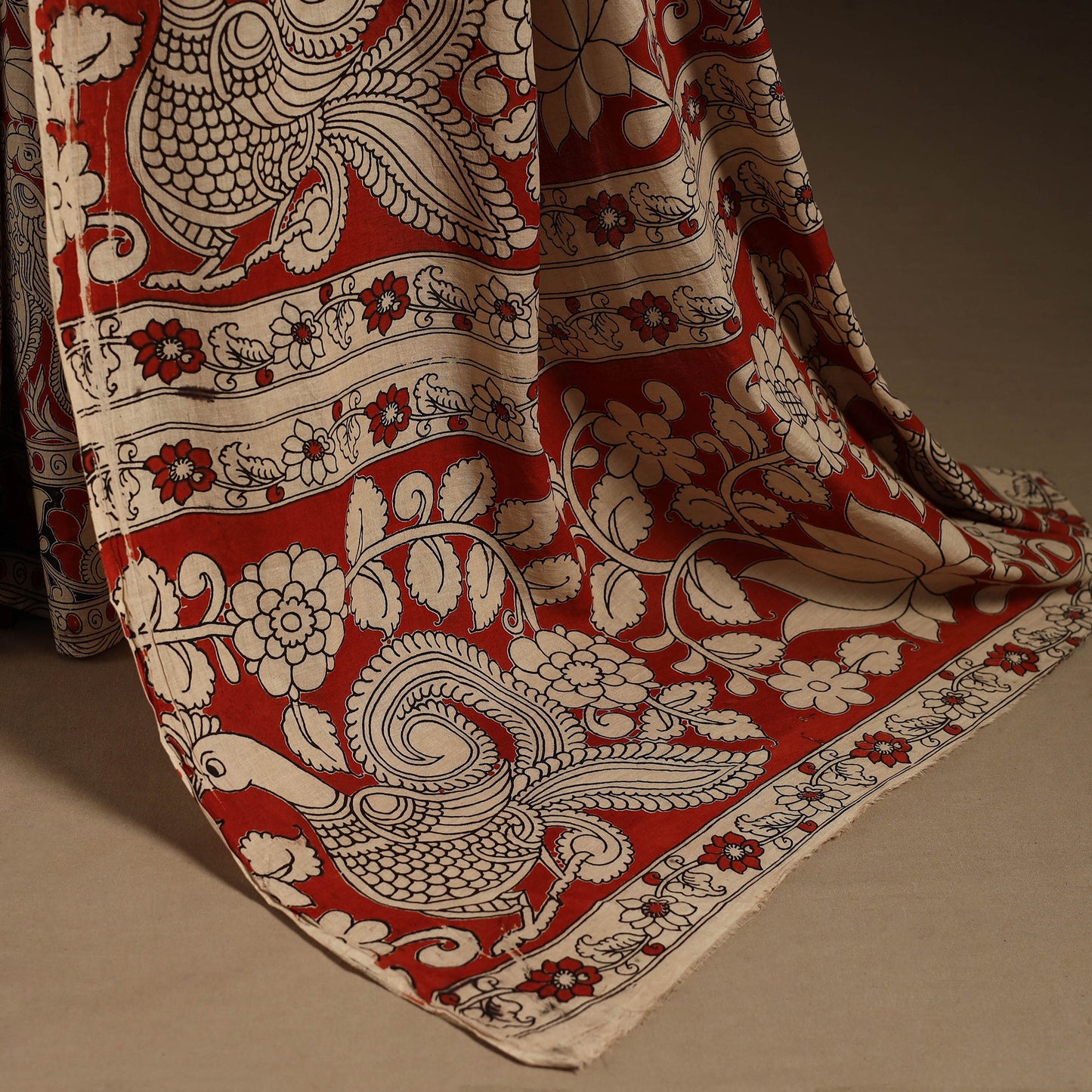Red - printed cotton nellore kalamkari saree 19