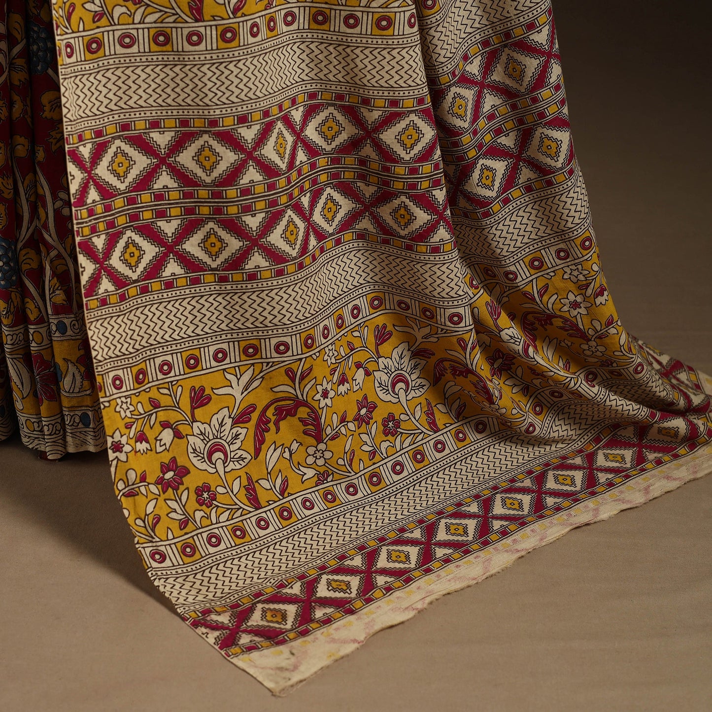 Red - printed cotton nellore kalamkari saree 20