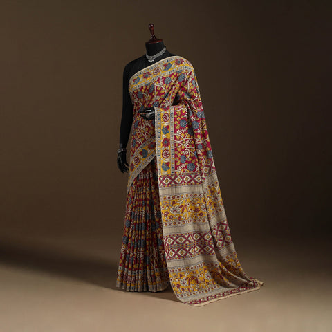 Red - printed cotton nellore kalamkari saree 20